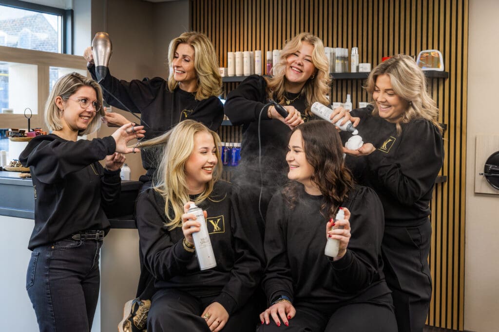 Teamfoto's kapsalon